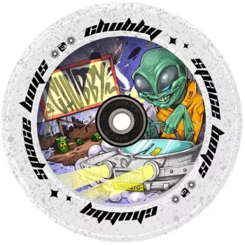 Chubby SpaceBoys roxa-preta com brilho roda de trotinete 110mm