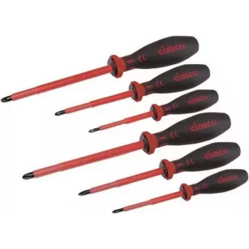Cimco 2K-VDE Conjunto de chaves de fendas Phillips e Pozidriv PH+PZ 11 7745 (117745)