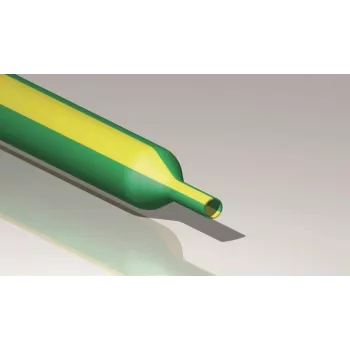 Cimco Tubo termorretrátil 19,0/9,0 mm, 5 m, 2:1, parede fina, verde/amarelo, caixa 181646