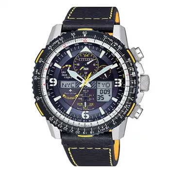 CITIZEN Eco-Drive Relógio com sincronização atómica JY8078-01L 45mm mostrador azul bracelete de couro