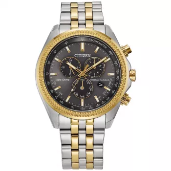 Relógio cronógrafo CITIZEN Eco-Drive BL5564-55H 44mm aço inoxidável mostrador cinzento
