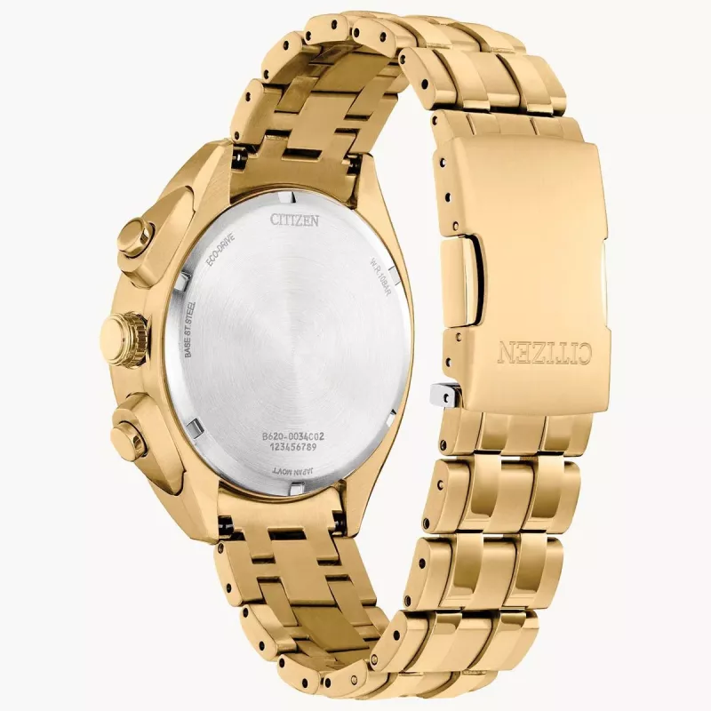 CITIZEN Eco-Drive Relógio cronógrafo CA4542-59X 43mm aço inoxidável mostrador verde