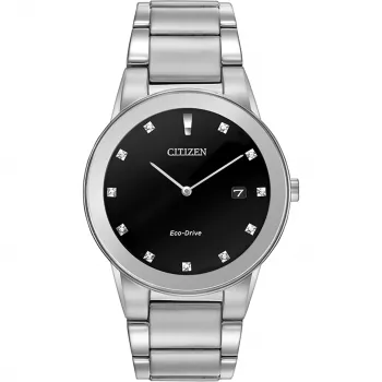 Relógio de homem CITIZEN Eco-Drive AU1060-51G 40mm aço inoxidável mostrador preto