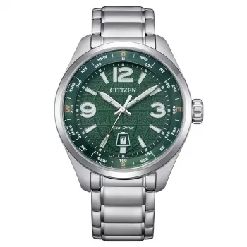 CITIZEN Eco-Drive Relógio de homem AW1830-88X 42,6mm aço inoxidável mostrador verde