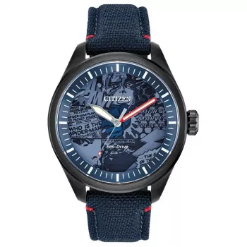 Relógio de homem CITIZEN Eco-Drive AW2037-04W 43mm aço inoxidável pele castanha mostrador verde