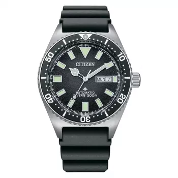 CITIZEN Homem Relógio de mergulho automático NY0120-01E 41mm mostrador preto bracelete de borracha preta