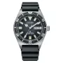 CITIZEN relógio de mergulho de homem automático NY0120-01E 41mm mostrador preto bracelete de borracha preta