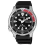 CITIZEN relógio de mergulho automático de homem NY0085-19E 42mm mostrador preto bracelete de borracha preta