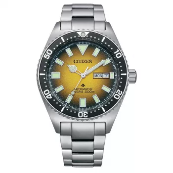 Relógio de mergulho automático de homem CITIZEN NY0120-52X 41mm mostrador verde aço inoxidável