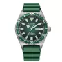 CITIZEN relógio de mergulho automático de homem NY0121-09X 41mm mostrador verde bracelete de borracha