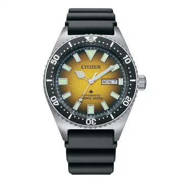 Relógio automático de homem CITIZEN NY0120-01X 41mm Mostrador preto Bracelete de borracha preto