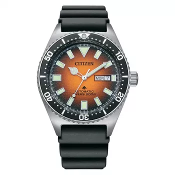 CITIZEN Relógio Automático Homem NY0120-01Z 41mm Mostrador Laranja Pulseira de Poliuretano