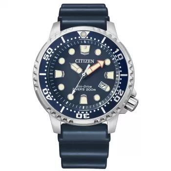 Relógio de mergulho de homem CITIZEN Eco-Drive BN0151-17L 44mm mostrador azul bracelete de poliuretano azul