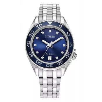 Relógio de mulher CITIZEN Eco-Drive aço inoxidável FE6160-57L 35,4mm mostrador azul