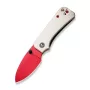 CIVIVI Baby Banter faca, Ivory G10 vermelho