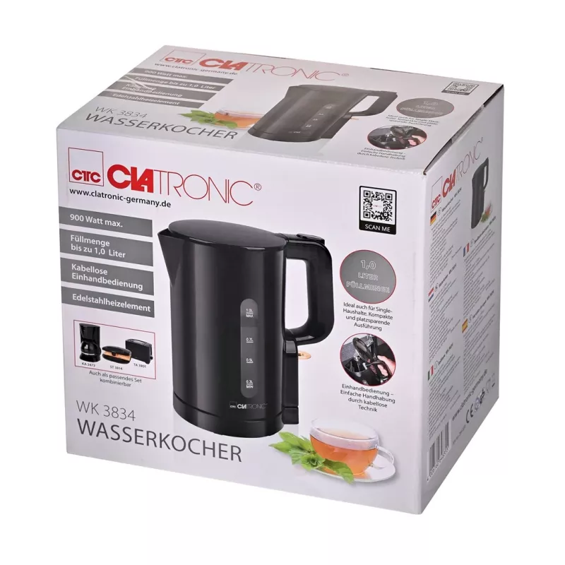 Chaleira elétrica CLA WK 3834 1L 1100W preta