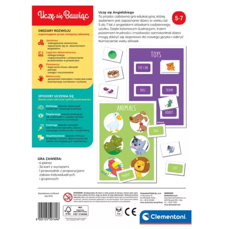 Clementoni Jogo Educativo I'm Learning English Aprender Inglês a Brincar Língua Polaca 28350