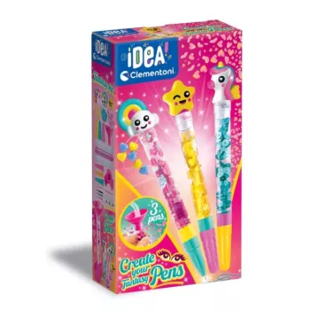 Clementoni Idea Art Mini Factory Fantasy Pen Creators Kit de Criação de Canetas DIY para Crianças a partir dos 7 Anos