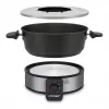 Conjunto de fondue elétrico Cloer 6679 1000W Preto panela de aço inoxidável 8 garfos