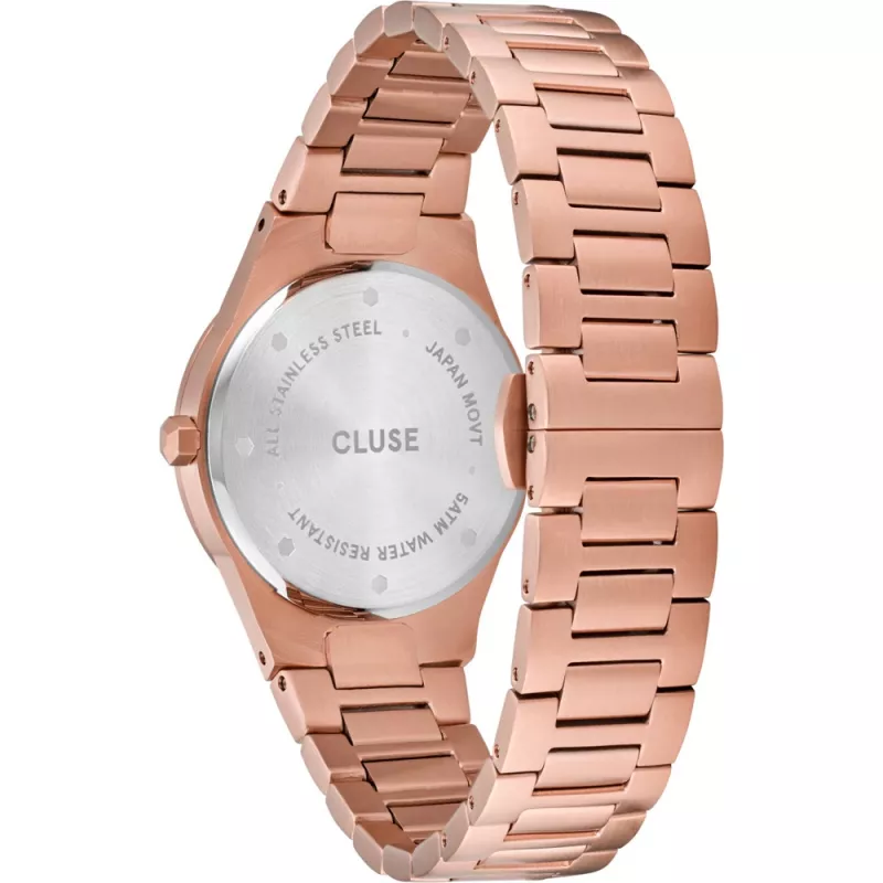Relógio de mulher CLUSE Minuit 33 mm ouro rosa aço inoxidável mesh