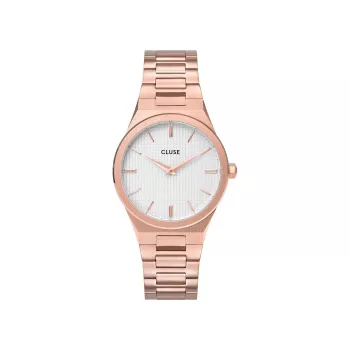 Relógio de mulher CLUSE Minuit 33 mm ouro rosa aço inoxidável mesh