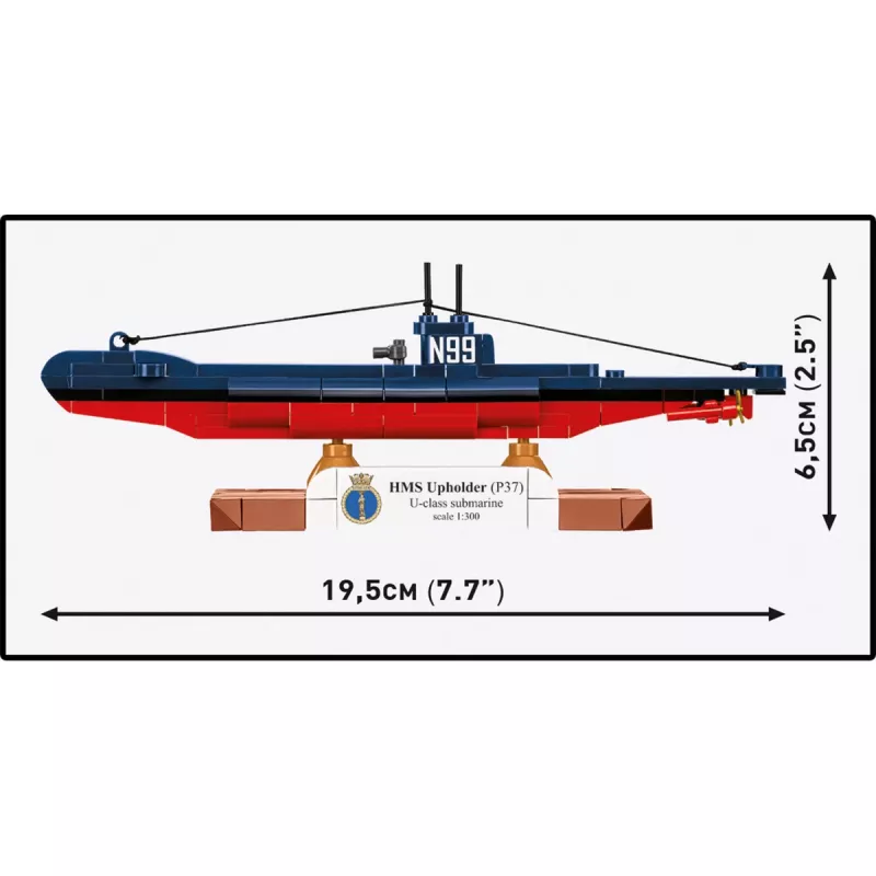 COBI HMS Upholder (P37) submarino classe U conjunto de blocos de construção à escala 1:300 4862