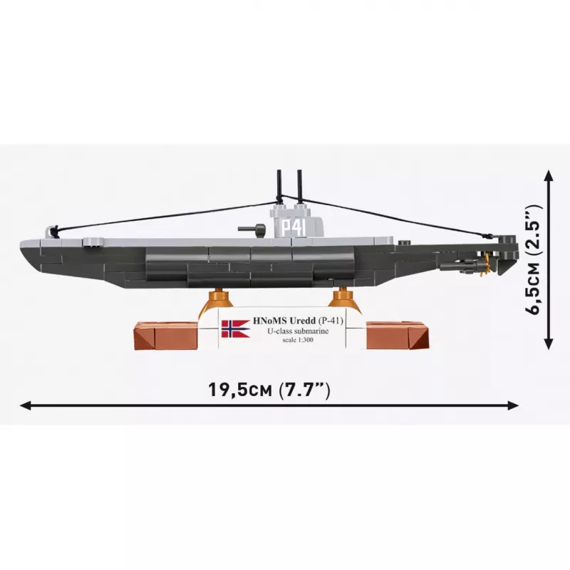 COBI HNoMS Uredd (P-41) Submarino Classe U Kit de Modelo à Escala 1:300