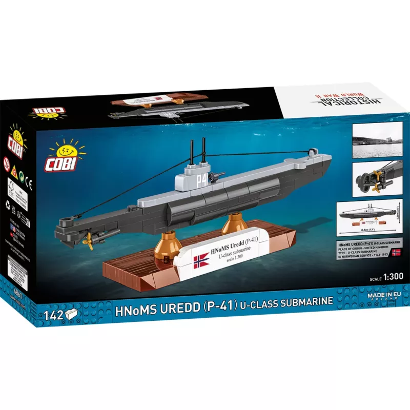COBI HNoMS Uredd (P-41) Submarino Classe U Kit de Modelo à Escala 1:300