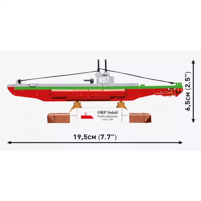 COBI ORP Sokół submarino polaco 1:300