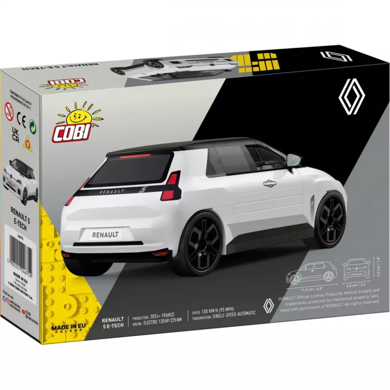 Cobi Renault 5 E-Tech White conjunto de blocos de construção escala 1:35