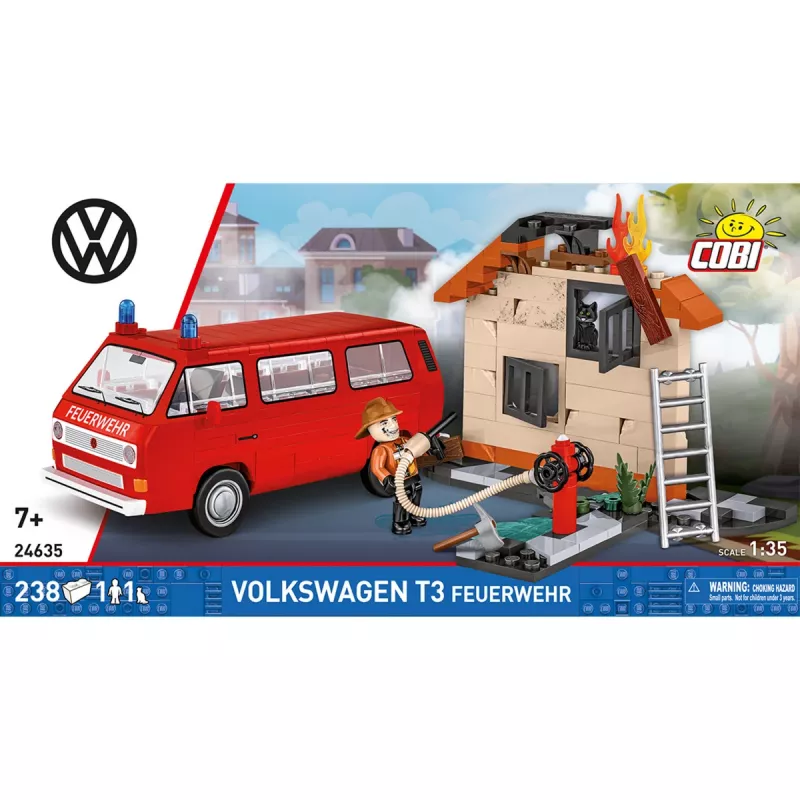 Cobi Volkswagen T3 bombeiros carro de bombeiros conjunto de blocos de construção (230 peças)