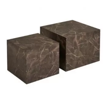 Mesa de centro castanha conjunto 40x40x36 50x50x40