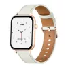 COLMI C28 Smartwatch dourado com bracelete de couro branco