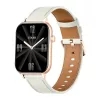 COLMI C28 Smartwatch dourado com bracelete de couro branco