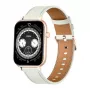 COLMI C28 Smartwatch dourado com bracelete de couro branco
