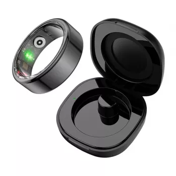 COLMI R02 Smart Ring, tamanho 11, 20,3 mm (preto) + estojo de carregamento