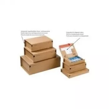 ColomPac CP 066.02 caixa de envio SM, castanho, medidas interiores 215 x 155 x 43 mm, autoadesiva