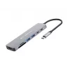 CONCEPTRONIC Docking Station USB-C 7 em 1 com HDMI, USB-C PD, 2x USB-A, Leitor de Cartões SD e MicroSD, Cabo de 25 cm, Space Grey