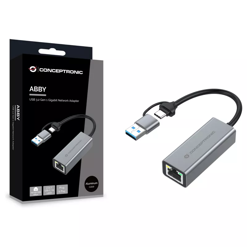 Conceptronic ABBY08G adaptador de rede Gigabit USB 3.0