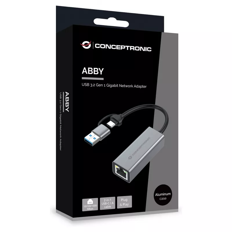 Conceptronic ABBY08G adaptador de rede Gigabit USB 3.0