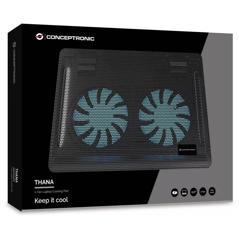 Conceptronic CNBCOOLPAD2F base de arrefecimento para portátil 39,6 cm (15,6 polegadas)