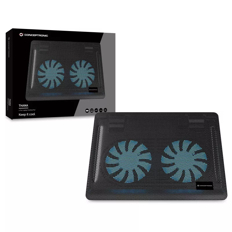 Conceptronic CNBCOOLPAD2F base de arrefecimento para portátil 39,6 cm (15,6 polegadas)