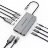Docking station Conceptronic DONN34G 10 em 1 USB 3.2 Gen 2 MST, 4K60Hz HDMI, 8K30Hz DisplayPort, GbE, USB-C 10Gbps x 3, USB-A 480Mbps x 2, áudio, 100W USB PD