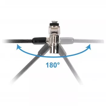Cadeado de segurança para portátil Conceptronic NBT Nano-Lock Dual, 4 dígitos, cabo de aço 1,8 m, preto/prateado