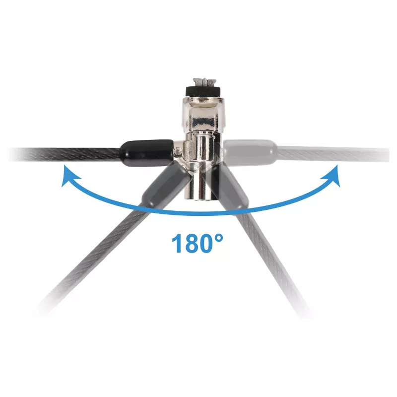 Cadeado de segurança para portátil Conceptronic NBT Nano-Lock Dual, 4 dígitos, cabo de aço 1,8 m, preto/prateado