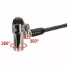 Cadeado de segurança para portátil Conceptronic NBT Nano-Lock Dual, 4 dígitos, cabo de aço 1,8 m, preto/prateado