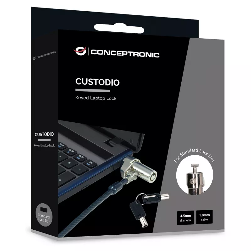 Cadeado com chave para portátil Conceptronic NBT Standard 1,80m