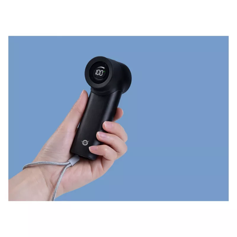 Conceptronic Turbo Ventoinha de mão, USB-C para USB-A, alumínio, 5V, preto