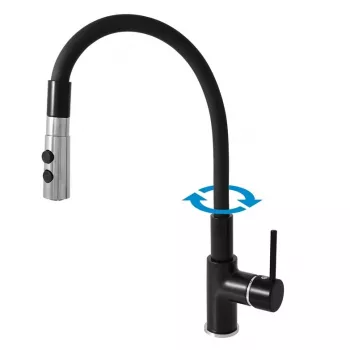 Torneira de cozinha CONTIPRO Alveus DSE com tubo flexível de silicone, cromado/latão, monocomando, torneira de 1 furo, rotação 360°, DSE919.5/12CMATC