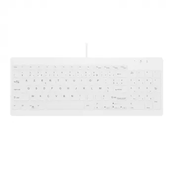 Contour ACTIVE KEY Hygiene Compact Teclado USB com fio ultrafino Preto (AK-C7012F-UVS-W/FR)